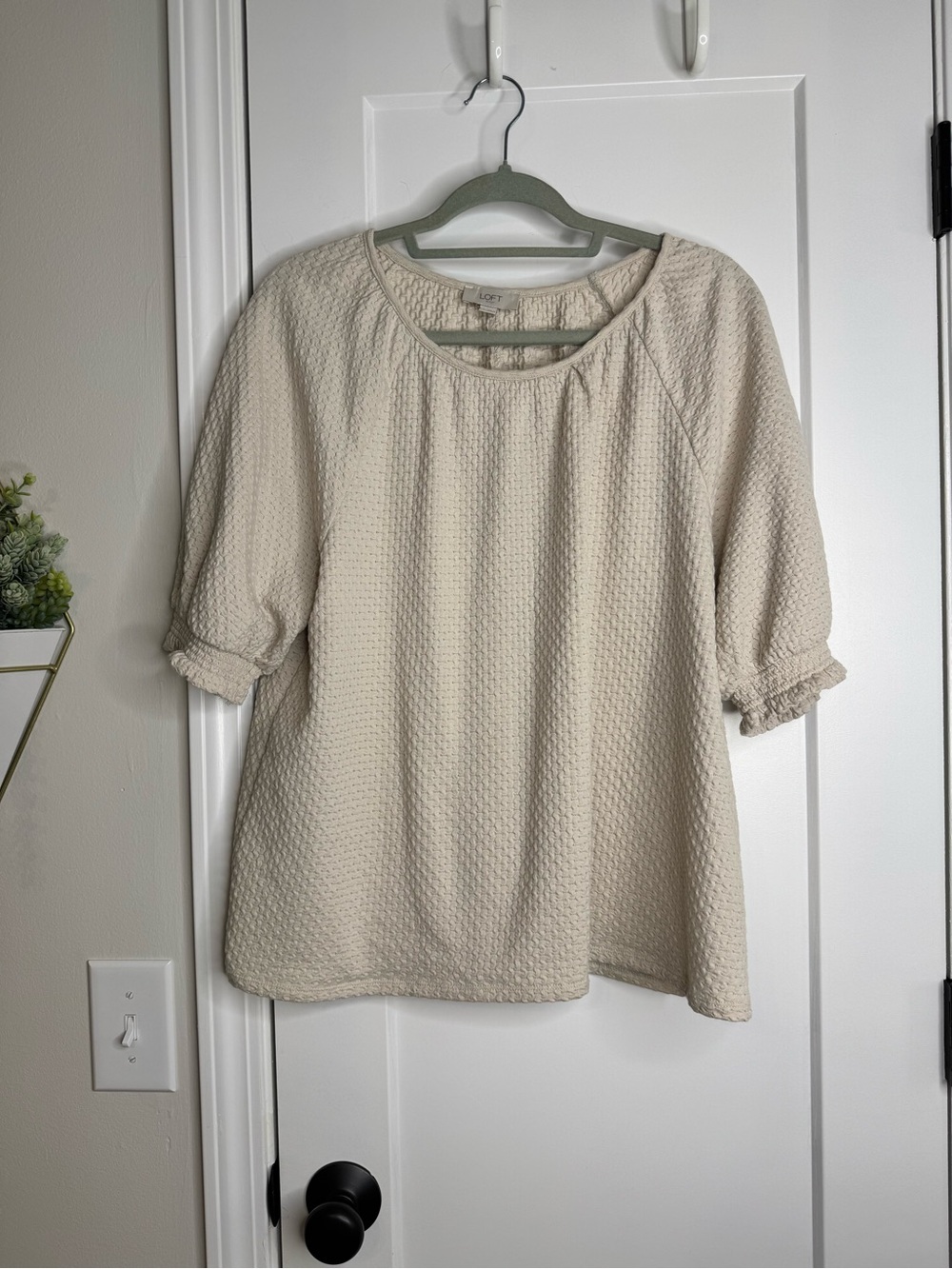 LOFT Beige /Tan Short Sleeve Top